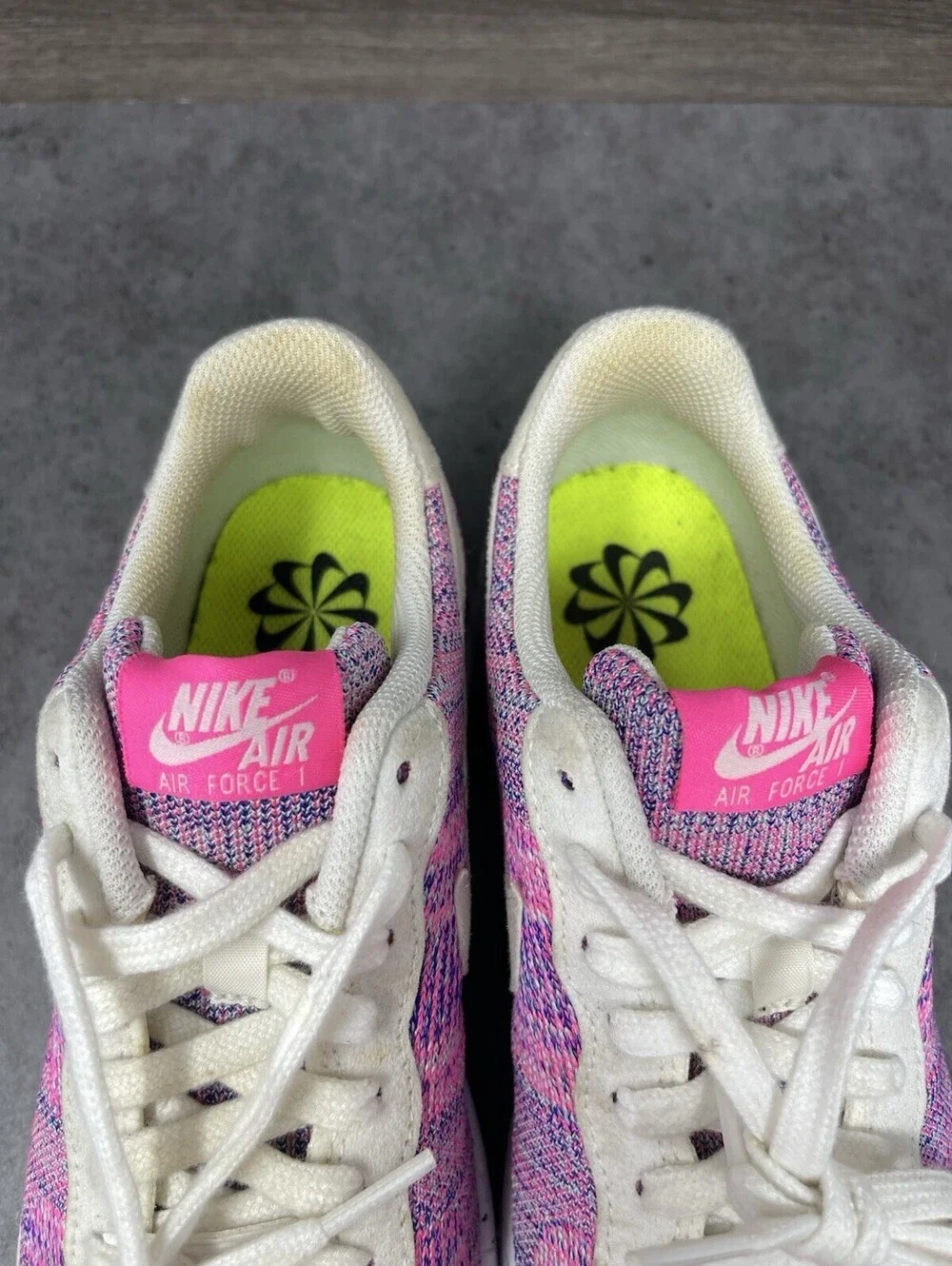 Nike Air Force 1 Crater Flyknit Pink Multicolor Womens Size 8.5 Casual Sneakers